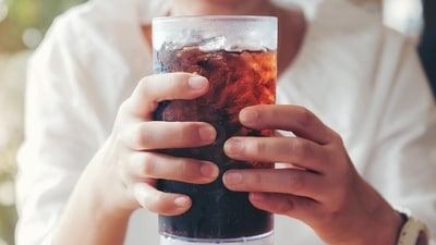 Consumption of sugary drinks is a risk factor for developing heart disease. Consumption of sugary drinks is a risk factor for developing heart disease.