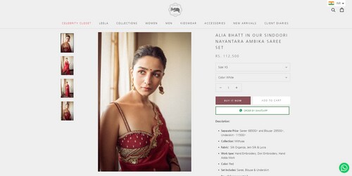 The price of the Torani saree.