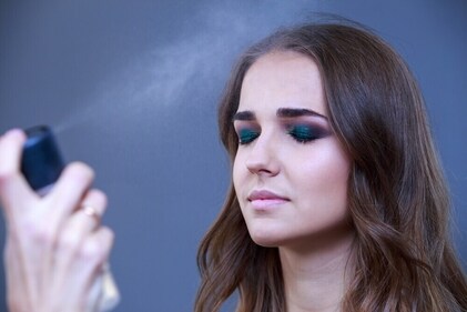 Finish your bridal look with a makeup fixer spray. (Shutterstock) Finish your bridal look with a makeup fixer spray. (Shutterstock)