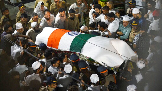 Mumbai: The mortal remains of former Maharashtra minister Baba Siddique. He was laid to rest on Sunday. (PTI)