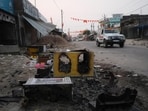 A police van on a street in Bahraich after violence broke out in the town during a religious procession. A police van on a street in Bahraich after violence broke out in the town during a religious procession.
