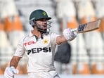 Pakistan's Kamran Ghulam reacts during the first day of the second Test cricket match between Pakistan and England.