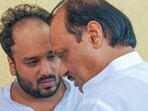 Mumbai, Oct 13 (ANI): Maharashtra Deputy Chief Minister Ajit Pawar consoles MLA Zeeshan Siddiqui, son of Baba Siddique as he arrives at Cooper Municipal General Hospital, in Mumbai on Sunday. (ANI Photo) (Ajit Pawar-X)