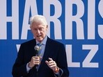 Former US President Bill Clinton speaks on behalf of the Harris/Walz campaign outside a Democratic campaign office on October 14, 2024 in Columbus, Georgia. (Photo by Elijah Nouvelage / AFP) Former US President Bill Clinton speaks on behalf of the Harris/Walz campaign outside a Democratic campaign office on October 14, 2024 in Columbus, Georgia. (Photo by Elijah Nouvelage / AFP)