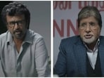 Rajinikanth and Amitabh Bachchan in Vettaiyan. Rajinikanth and Amitabh Bachchan in Vettaiyan.