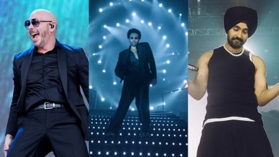 Kartik Aaryan slides down the stairs in style on Bhool Bhulaiyaa 3's title track helmed by Pitbull and Diljit Dosanjh Kartik Aaryan slides down the stairs in style on Bhool Bhulaiyaa 3's title track helmed by Pitbull and Diljit Dosanjh