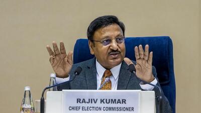 Chief election commissioner Rajiv Kumar. (PTI) Chief election commissioner Rajiv Kumar. (PTI)