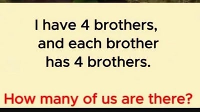 A brain teaser shared online confused many as it cleverly played on sibling relationships. (X/@Brainy_Bits_Hub) A brain teaser shared online confused many as it cleverly played on sibling relationships. (X/@Brainy_Bits_Hub)