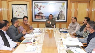 Himachal CM Sukhvinder Singh Sukhu during a meeting in Shimla. (HT Photo)