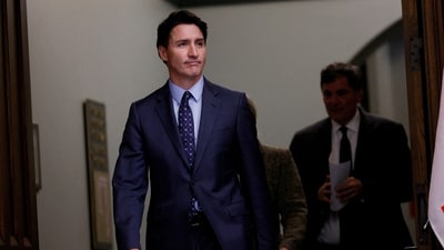 Canada's Prime Minister Justin Trudeau arrives to a press conference about the Royal Canadian Mounted Police's investigation into "violent criminal activity in Canada". (Reuters)