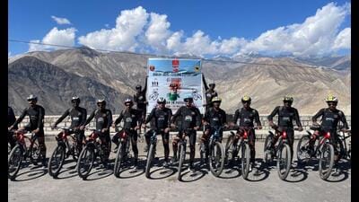 In 20 days, the cyclists traversed Nako, Somling, Batal, Manali, Mandi, Bilaspur and Ambala. (HT File)