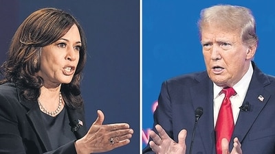 Kamala Harris, speaks during a debate in Salt Lake City, left, and Donald Trump speaks during a debate, June 27, 2024, in Atlanta. (AP) Kamala Harris, speaks during a debate in Salt Lake City, left, and Donald Trump speaks during a debate, June 27, 2024, in Atlanta. (AP)