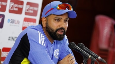 India's captain Rohit Sharma speaks at a press conference on the eve of the first cricket test match between India and New Zealand at the M.Chinnaswamy Stadium, in Bengaluru, India, Tuesday, Oct. 15, 2024. (AP) India's captain Rohit Sharma speaks at a press conference on the eve of the first cricket test match between India and New Zealand at the M.Chinnaswamy Stadium, in Bengaluru, India, Tuesday, Oct. 15, 2024. (AP)