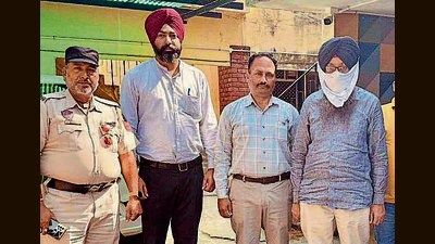 The accused in VB custody in Ludhiana on Tuesday. (Hindustan Times) The accused in VB custody in Ludhiana on Tuesday. (Hindustan Times)