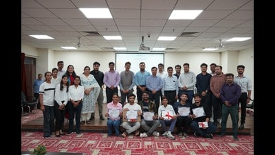 Winners at the Next Gen Kalam Innovation Sprint 2024 (HT Photo) Winners at the Next Gen Kalam Innovation Sprint 2024 (HT Photo)