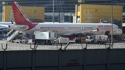 The Air India flight landed at the Iqaluit Airport in Canada. (Bloomberg) (Bloomberg) The Air India flight landed at the Iqaluit Airport in Canada. (Bloomberg) (Bloomberg)