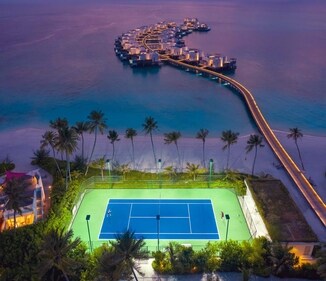 The Jumeirah Olhahali Island’s tennis court was named the world’s third most beautiful tennis court. The Jumeirah Olhahali Island’s tennis court was named the world’s third most beautiful tennis court.