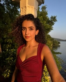 Sanya Malhotra goes for a burgundy-hued top (Photo: Instagram) Sanya Malhotra goes for a burgundy-hued top (Photo: Instagram)