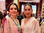 Julia Chafe with Nita Ambani during the Ambani wedding festivities