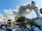 Smoke billows during Israeli airstrikes in the southern Lebanese city of Nabatiyeh on October 16, 2024. Smoke billows during Israeli airstrikes in the southern Lebanese city of Nabatiyeh on October 16, 2024.