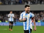 Argentina's forward Lionel Messi celebrates after scoring during the 2026 FIFA World Cup South American qualifiers football match against Bolivia. Argentina's forward Lionel Messi celebrates after scoring during the 2026 FIFA World Cup South American qualifiers football match against Bolivia.