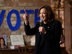 US Vice President and Democratic presidential candidate Kamala Harris speaks at Cred Cafe during a campaign event in Detroit, Michigan, October 15, 2024. (Photo by Geoff Robins / AFP)