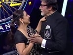 Vidya Balan danced with Amitabh Bachchan on the sets of KBC 16. Vidya Balan danced with Amitabh Bachchan on the sets of KBC 16.