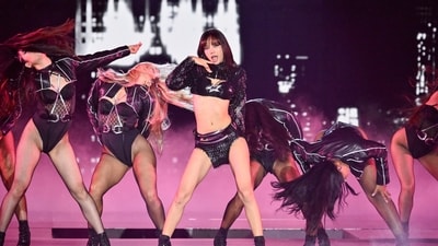 LISA performs during the Victoria's Secret Fashion Show on Tuesday, Oct. 15, 2024, in the Brooklyn borough of New York. (Photo by Evan Agostini/Invision/AP) (Evan Agostini/Invision/AP)