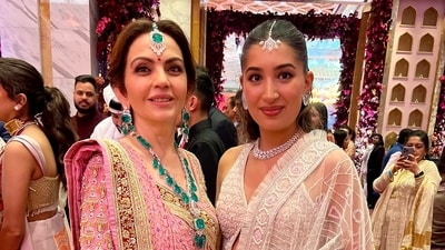 Julia Chafe with Nita Ambani during the Ambani wedding festivities (Instagram/@juliachafe) Julia Chafe with Nita Ambani during the Ambani wedding festivities (Instagram/@juliachafe)