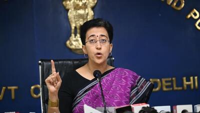 CM Atishi addresses a press conference on the issue on Wednesday. (Vipin Kumar/HT Photo) CM Atishi addresses a press conference on the issue on Wednesday. (Vipin Kumar/HT Photo)