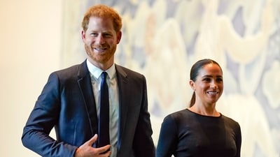 FILE - Prince Harry and Meghan Markle arrive at United Nations headquarters, July 18, 2022. (AP Photo/Seth Wenig, File) (AP) FILE - Prince Harry and Meghan Markle arrive at United Nations headquarters, July 18, 2022. (AP Photo/Seth Wenig, File) (AP)