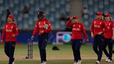 England players walk off after losing to West Indies' during the ICC Women's T20 World Cup 2024 match at Dubai International Stadium. (AP) England players walk off after losing to West Indies' during the ICC Women's T20 World Cup 2024 match at Dubai International Stadium. (AP)