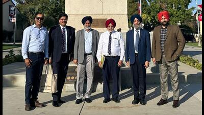 PAU officials, who visited the US, included vice-chancellor Dr Satbir Singh Gosal, director of research Dr Ajmer Singh Dhatt, dean of post graduate studies Dr Manav Indra Singh Gill, College of Agricultural Engineering & Technology dean Dr Manjeet Singh Makkar and associate director (Institution Relations) Dr Vishal Bector. (HT Photo) PAU officials, who visited the US, included vice-chancellor Dr Satbir Singh Gosal, director of research Dr Ajmer Singh Dhatt, dean of post graduate studies Dr Manav Indra Singh Gill, College of Agricultural Engineering & Technology dean Dr Manjeet Singh Makkar and associate director (Institution Relations) Dr Vishal Bector. (HT Photo)