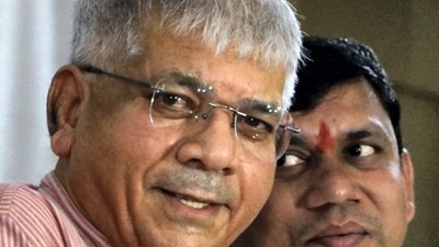 Vanchit Bahujan Aghadi, led by Prakash Ambedkar, grandson of Dr B.R. Ambedkar, condemned the government's action. (PTI Photo)  (PTI03_31_2024_000039B) (PTI)