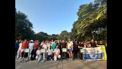 Participants during the ‘Run For Fun’ event. (HT Photo)