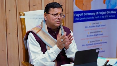 Uttarakhand Chief Minister Pushkar Singh Dhami. (PTI) Uttarakhand Chief Minister Pushkar Singh Dhami. (PTI)