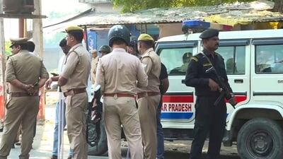 Bahraich: Security personnel deployed to maintain law & order in a violence-affected area in Bahraich on October 15. (PTI) Bahraich: Security personnel deployed to maintain law & order in a violence-affected area in Bahraich on October 15. (PTI)