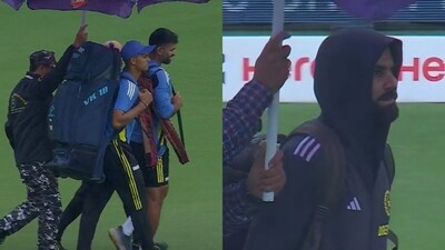 Virat Kohli's rain look in Bengaluru breaks the internet, escorted by two officials during India vs New Zealand 1st Test