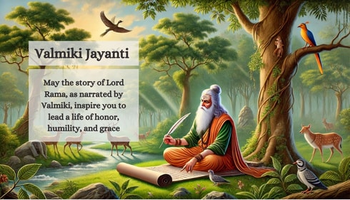 Valmiki Jayanti celebrates the Adikavi of Sanskrit literature, Maharishi Valmiki. (Image generated with the help of AI) Valmiki Jayanti celebrates the Adikavi of Sanskrit literature, Maharishi Valmiki. (Image generated with the help of AI)