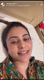 Rakul Preet posted a video on her Instagram story regarding her back injury. Rakul Preet posted a video on her Instagram story regarding her back injury.