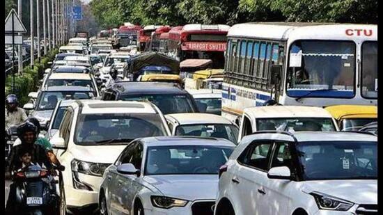 Traffic will be diverted or restricted on several key routes in Chandigarh as well. (HT Photo)