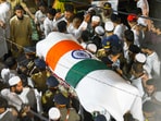 Mumbai: The mortal remains of former Maharashtra minister Baba Siddique. He was laid to rest on Sunday. Mumbai: The mortal remains of former Maharashtra minister Baba Siddique. He was laid to rest on Sunday.