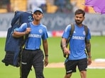 Virat Kohli and Yashasvi Jaiswal walk on the field during rains on the first day of the first test cricket match between India and New Zealand at M Chinnaswamy Stadium, in Bengaluru Virat Kohli and Yashasvi Jaiswal walk on the field during rains on the first day of the first test cricket match between India and New Zealand at M Chinnaswamy Stadium, in Bengaluru