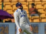 Bengaluru: India's captain Rohit Sharma reacts on the second day of the first test cricket match between India and New Zealand, at the M Chinnaswamy Stadium Bengaluru: India's captain Rohit Sharma reacts on the second day of the first test cricket match between India and New Zealand, at the M Chinnaswamy Stadium