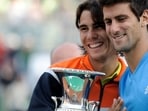 Rafael Nadal of Spain (L) and Novak Djokovic of Serbia congratulate each other with their trophies after their final match of the ATP Tennis Open match in Rome on May 3, 2009. Nadal won the tournament 7-6, 6-2. Rafael Nadal of Spain (L) and Novak Djokovic of Serbia congratulate each other with their trophies after their final match of the ATP Tennis Open match in Rome on May 3, 2009. Nadal won the tournament 7-6, 6-2.