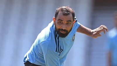 India's Mohammed Shami bowls during a practice session. (BCCI Twitter) India's Mohammed Shami bowls during a practice session. (BCCI Twitter)