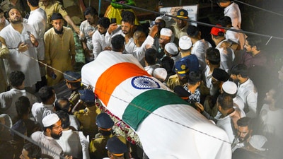 Mumbai: The mortal remains of former Maharashtra minister Baba Siddique. He was laid to rest on Sunday. (PTI file photo) Mumbai: The mortal remains of former Maharashtra minister Baba Siddique. He was laid to rest on Sunday. (PTI file photo)