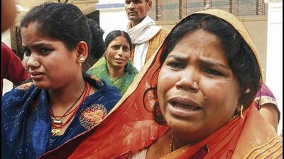 Siwan: Family members mourn the deaths due to spurious liquor in Siwan district on Thursday (PTI) Siwan: Family members mourn the deaths due to spurious liquor in Siwan district on Thursday (PTI)