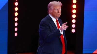 Republican presidential nominee, former U.S. President Donald Trump gestures during a Univision Noticias town hall event on October 16, 2024 in Doral, Florida. (Photo by JOE RAEDLE / GETTY IMAGES NORTH AMERICA / Getty Images via AFP) (Getty Images via AFP) Republican presidential nominee, former U.S. President Donald Trump gestures during a Univision Noticias town hall event on October 16, 2024 in Doral, Florida. (Photo by JOE RAEDLE / GETTY IMAGES NORTH AMERICA / Getty Images via AFP) (Getty Images via AFP)