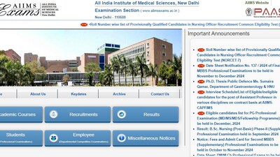AIIMS NORCET 7 result 2024 announced at aiimsexams.ac.in (Official website, screenshot) AIIMS NORCET 7 result 2024 announced at aiimsexams.ac.in (Official website, screenshot)